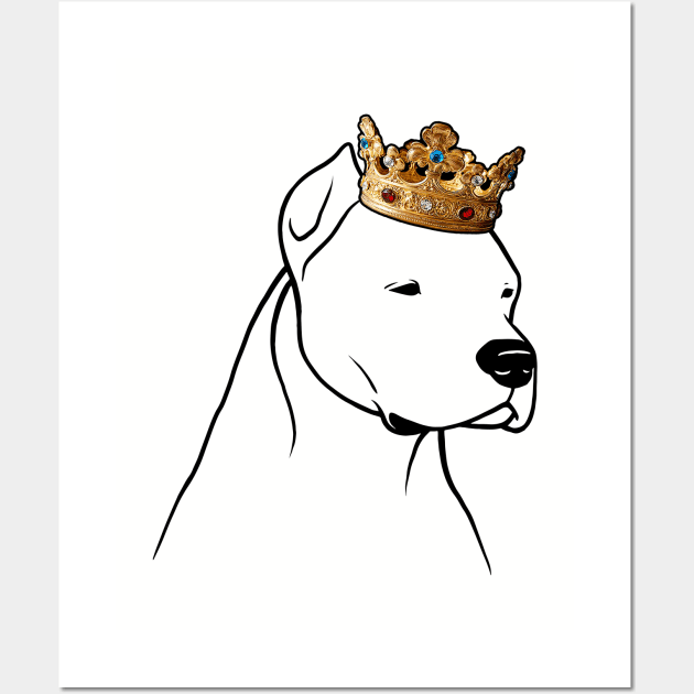 Dogo Argentino Dog King Queen Wearing Crown Wall Art by millersye